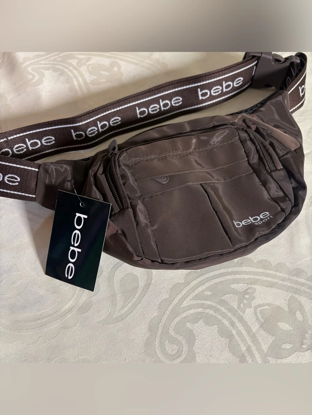 Chocolate brown Bebe waist bag/fanny pack sport bag
